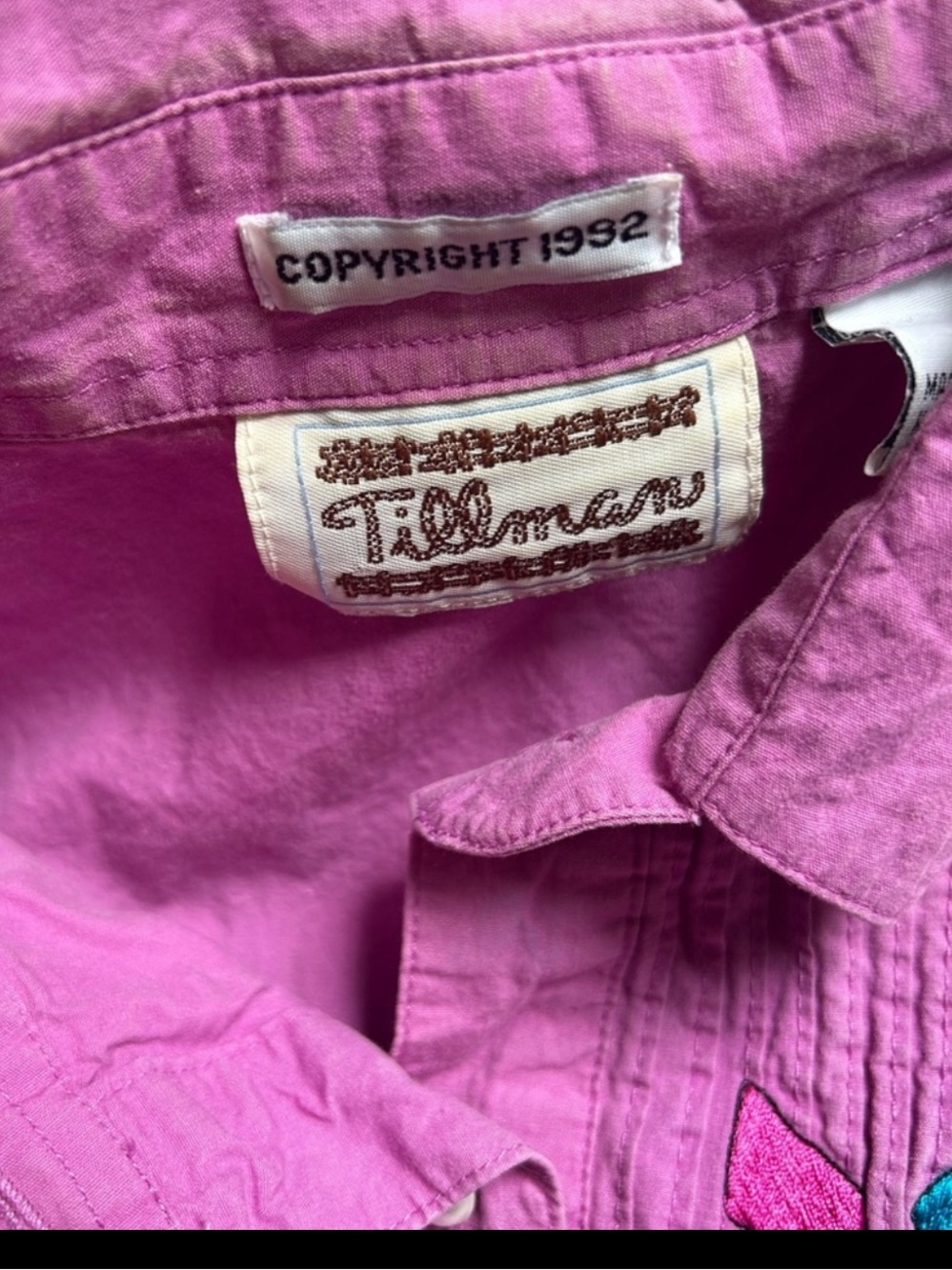 Vintage Tillman purple Aztec SW mesh panel button down Size large - Picture 10 of 11